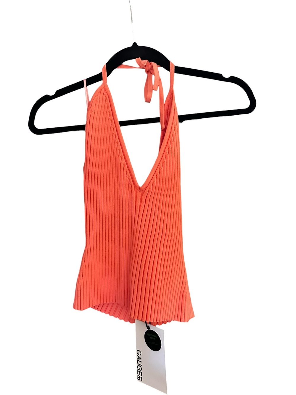 Gauge81 Apricot Ribbed V-Neck Halter Camisole NWT